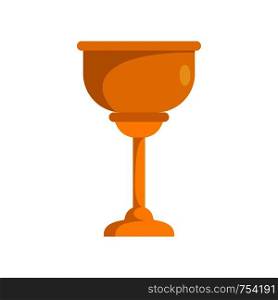 Gold cup jewish icon. Flat illustration of gold cup jewish vector icon for web isolated on white. Gold cup jewish icon, flat style