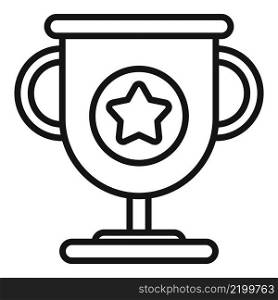 Gold cup marketing icon outline vector. Online media. Internet strategy. Gold cup marketing icon outline vector. Online media