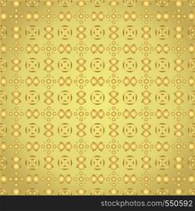 Gold curve cup and circle pattern on pastel color. Vintage and modern seamless pattern style for cute or graphic design