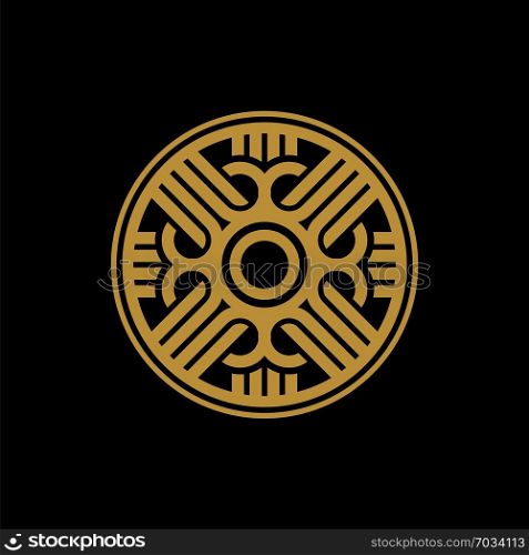 Gold Decorative Coin Logo Template
