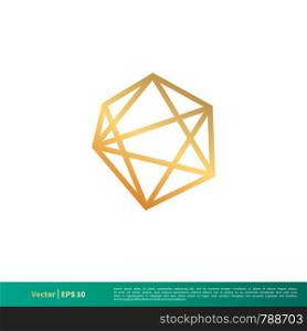 Gold Diamond, Gemstone Vector Icon Logo Template Illustration Design. Vector EPS 10.