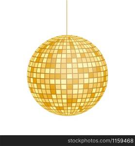 Gold Disco ball icon isolated on grayscale background. Vector stock illustration.. Gold Disco ball icon isolated on grayscale background. Vector stock illustration