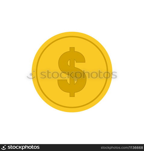 Gold dollar sign icon isolated on white background. Vector illustration