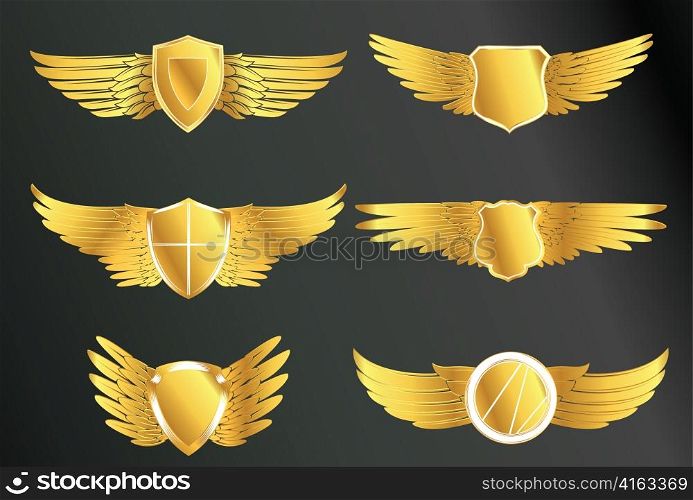 gold emblems set