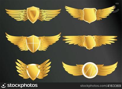 gold emblems set