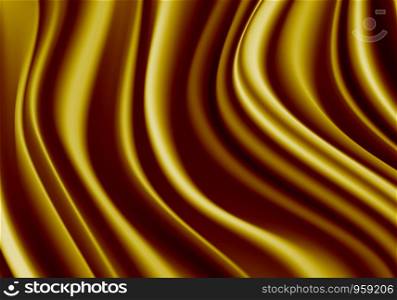 Gold fabric silk wave detail luxury background vector illustration.