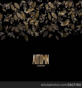 Gold fall design. Fall banner with Gold leaves. Vector illustration EPS 10
