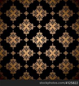Gold floral abstract seamless wallpaper pattern background