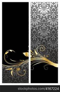gold floral banners