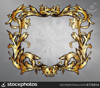 gold floral frame vector illustration