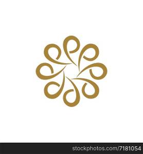Gold Flower Decoration Logo Template Illustration Design. Vector EPS 10.