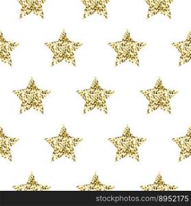 Gold foil shimmer glitter star seamless pattern vector image