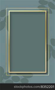 Gold frame background. Vector realistic isolated golden shiny glowing border frame
