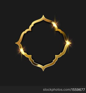 Gold frame border vector illustration design template