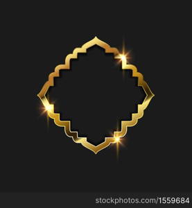 Gold frame border vector illustration design template