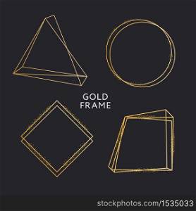 Gold frame decor isolated Vector shiny gold metallic gradient border pattern for your design.. Gold frame decor isolated Vector shiny gold metallic gradient border pattern for your design