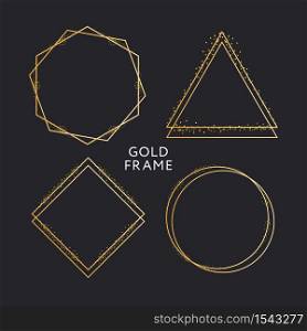 Gold frame decor isolated Vector shiny gold metallic gradient border pattern for your design.. Gold frame decor isolated Vector shiny gold metallic gradient border pattern for your design