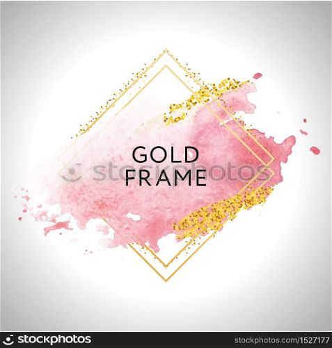 Gold frame paint Hand painted vector brush stroke. Perfect design for headline, logo and sale banner. Watercolor.. Gold frame paint Hand painted vector brush stroke. Perfect design for headline, logo and sale banner. Watercolor