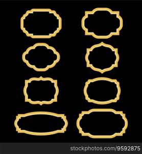 Gold frames simple golden style vector image