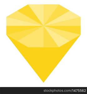 Gold gemstone icon. Isometric of gold gemstone vector icon for web design isolated on white background. Gold gemstone icon, isometric style