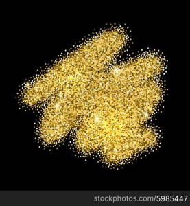 Gold glitter background. . Gold sparkles on black background. Gold glitter background.