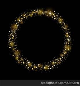 Gold glitter design on black background for christmas and new year vector illustration