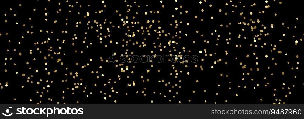Gold glitter on a black background, seamless pattern.