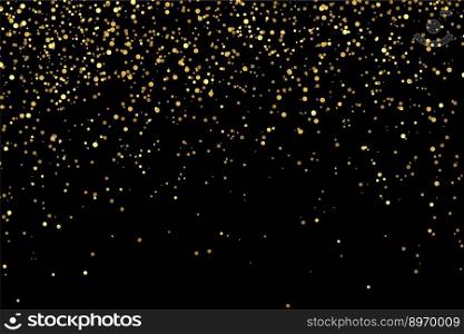 Gold glitter texture on a black background vector image