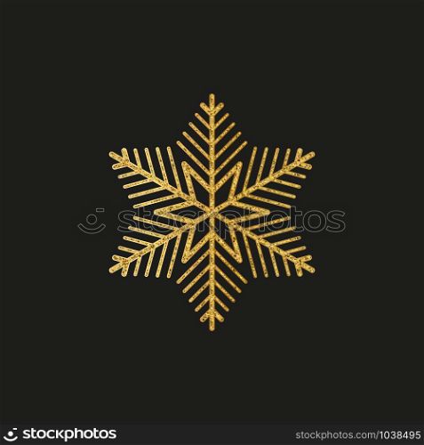 Gold glitter texture snowflake isolated background. Object for new year and merry christmas festival.poster,brochure.card. Vector illustration.. Gold glitter texture snowflake isolated background. Object for new year and merry christmas festival.poster,brochure.card. Vector illustration