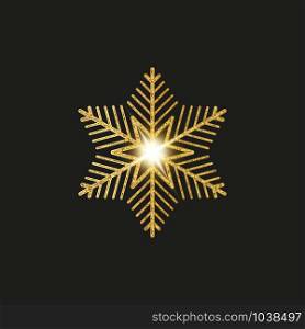 Gold glitter texture snowflake isolated background. Object for new year and merry christmas festival.poster,brochure.card. Vector illustration.. Gold glitter texture snowflake isolated background. Object for new year and merry christmas festival.poster,brochure.card. Vector illustration