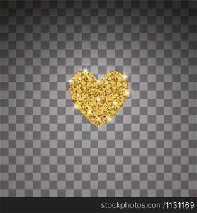 Gold glitter vector heart. Golden sparcle St. Valentines day card. Luxouy design element. Amber particles on transparent background. Gold glitter vector heart. Golden sparcle St. Valentines day card. Luxouy design element. Amber particles on transparent background.