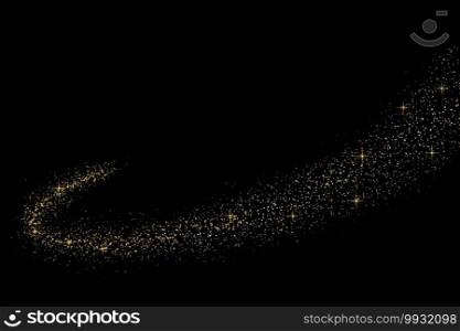 Gold glow light effect stars bursts with sparkles isolated. magic dust particles. Vector illustration sparkling comet tail. glow light effect stars bursts with sparkles isolated