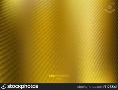 Gold gradient metal background brushed metallic texture plate. Luxury style. Vector illustration