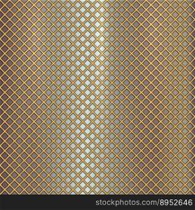 Gold grille on steel background vector image