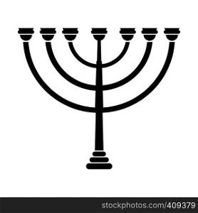 Gold hanukkah menorah simple icon isolated on white background. Gold hanukkah menorah simple icon