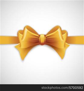 Gold holiday ribbon with bow Vector illustration