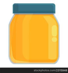 Gold honey jar icon cartoon vector. Bee nectar. Comb flower. Gold honey jar icon cartoon vector. Bee nectar