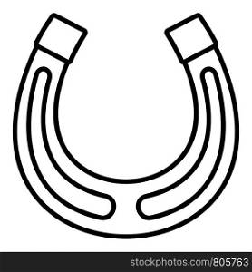 Gold horseshoe icon. Outline gold horseshoe vector icon for web design isolated on white background. Gold horseshoe icon, outline style