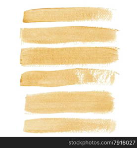 Gold ink vector brush strokes