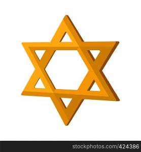Gold jew star cartoon icon on a white background. Gold jew star cartoon icon