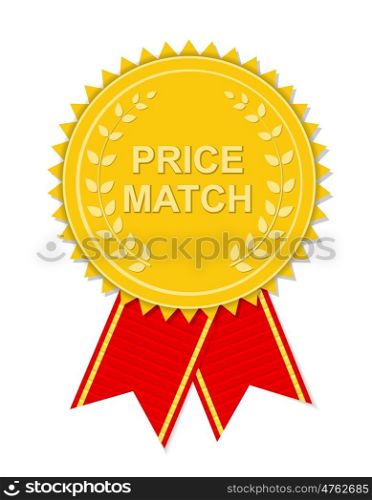 Gold Label Price Match. Vector Illustration EPS10. Gold Label Price Match. Vector Illustration
