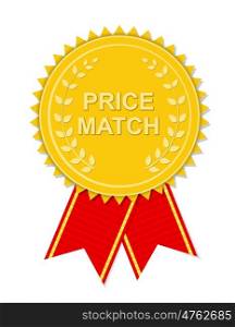 Gold Label Price Match. Vector Illustration EPS10. Gold Label Price Match. Vector Illustration