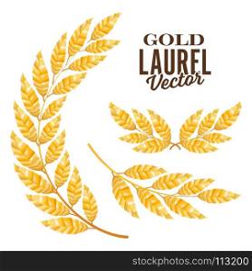 Gold Laurel Vector. Elements For Award Design. Gold Laurel Vector. Elements For Award Design.