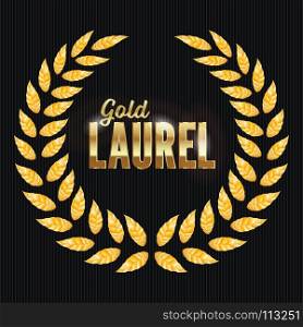 Gold Laurel Vector. Shine Wreath Award Design. Gold Laurel Vector. Shine Wreath Award Design.