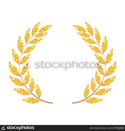 Gold Laurel Vector. Shine Wreath Award Design. Gold Laurel Vector. Shine Wreath Award Design.