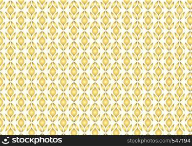 Gold Leaves and blossom pattern on light yellow background. Abstract or modern bloom seamless pattern style for classic or modern design