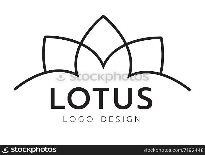 Gold lotus flower logo vector design