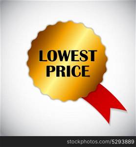 Gold Lowest Price Label Vector Illustration EPS10. Lowest Price Label Vector Illustration