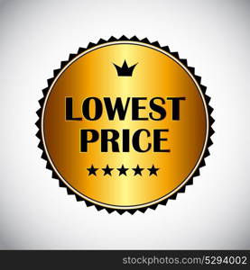 Gold Lowest Price Label Vector Illustration EPS10. Lowest Price Label Vector Illustration