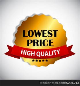 Gold Lowest Price Label Vector Illustration EPS10. Lowest Price Label Vector Illustration